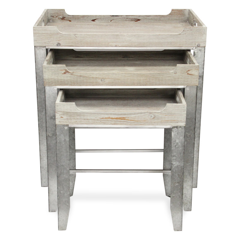 Gracie Oaks Proclus Solid Wood Tray Top Nesting Tables & Reviews Wayfair